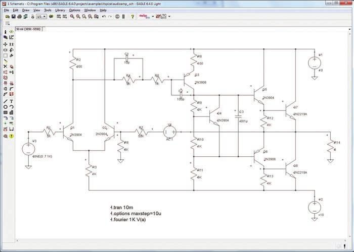 Program EAGLE a simulátor LTspice 7